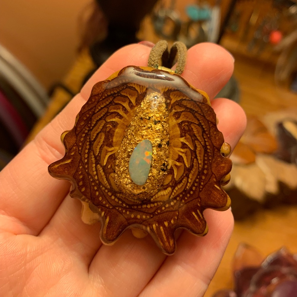 Third eye pinecone pendant